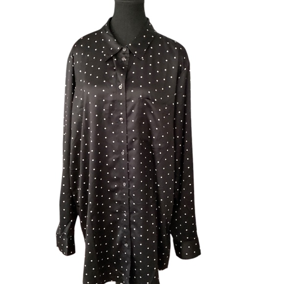 GAP Boyfriend Shirt. Black/White Size XL - Picture 1 of 7